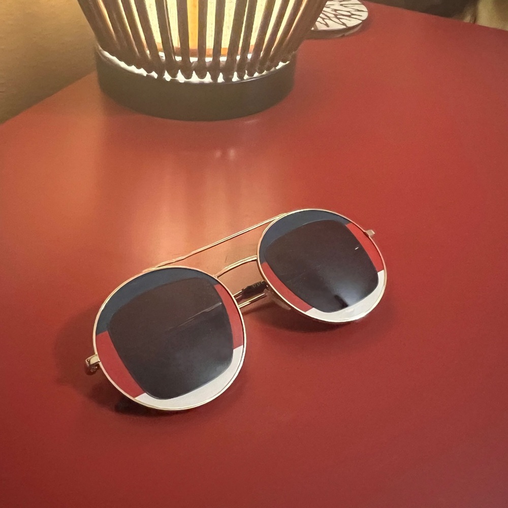 Authentic Gucci Stylish Red and Blue Round Sunglasses